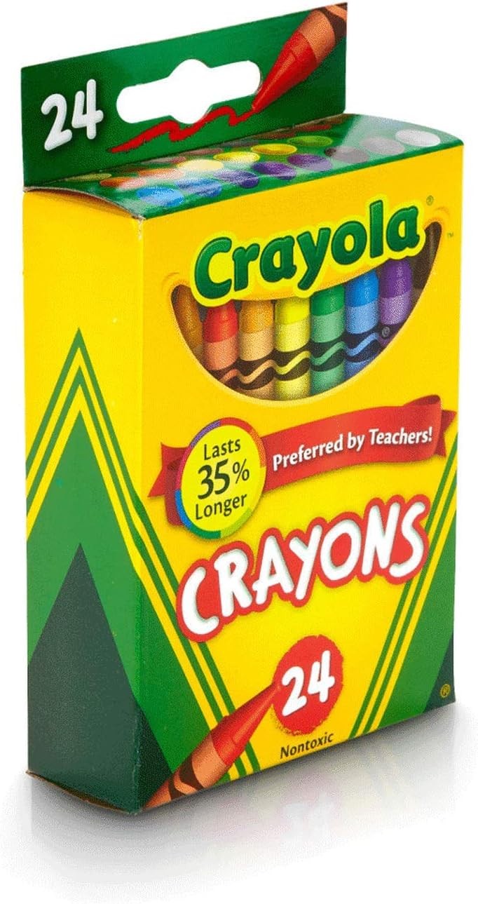 Crayola Nontoxic Wax Crayons, 24 Count