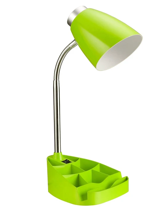 Limelight Gooseneck Desk Lamp with Organizer (Green)