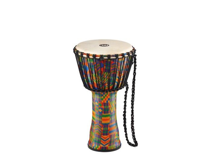 Meinl Percussion Rope Tuned Travel Series Djembe, 12-inch, Goat Head, Kenyan Quilt