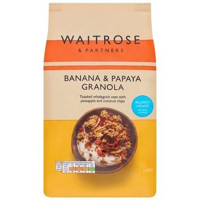 WAITROSE GRANOLA BANANA PAPAYA 1kg