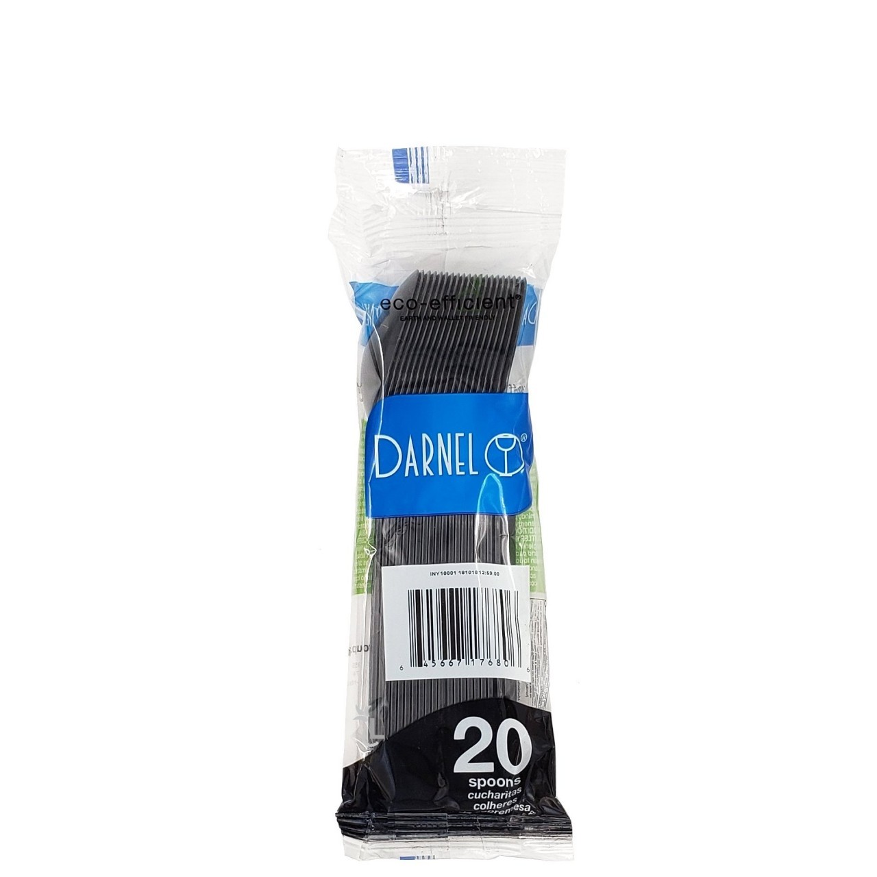 DARNEL PLASTIC SPOONS BLACK 20s