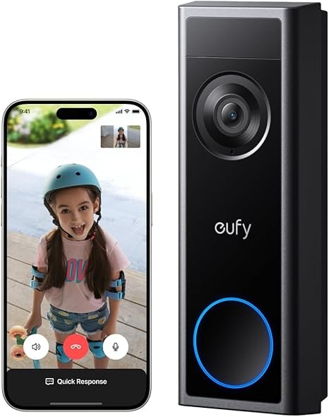 eufy Video Doorbell C30, Battery Powered, 2K FHD, 16:9 Expanded View, Easy Installation, Live Video Call, Human and Motion Detection, HomeBase S380 Compatible, No Monthly