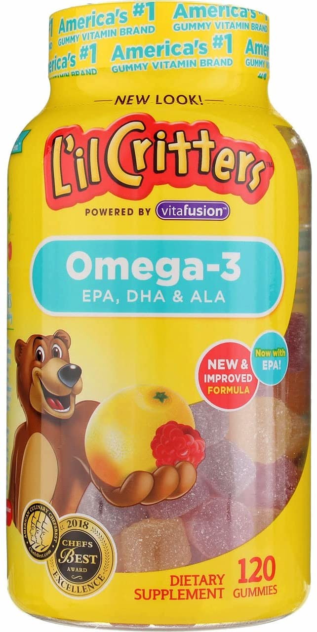 Lil Critters Omega-3 - Natural Fruit Flavors 120 Gummies Fish Oil