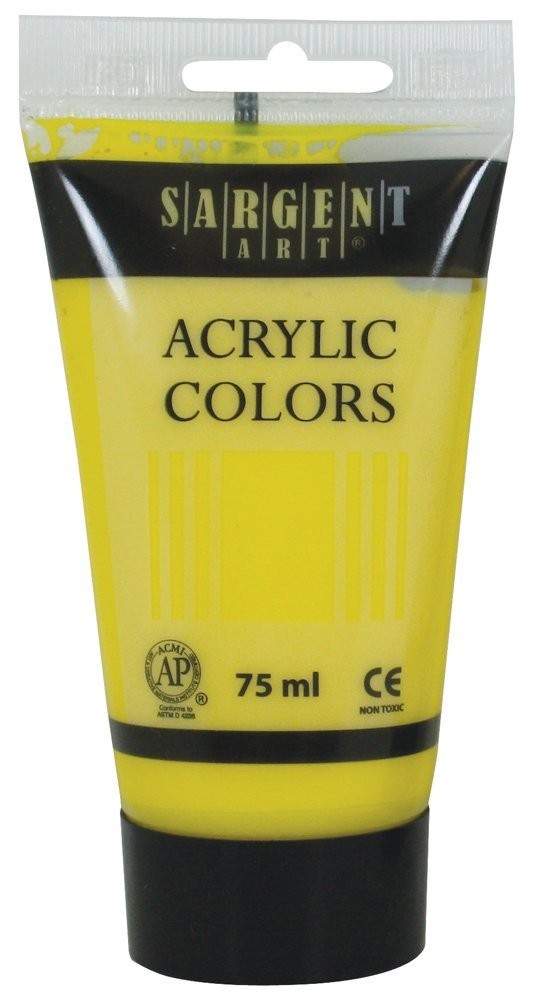 Sargent Art 23-0202 75Ml Tube Acrylic Paint, Yellow/Primary Yellow