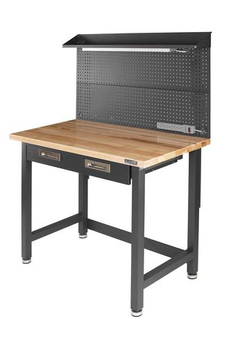 UHD By Seville C. Lighted Workbench with Pegboard
