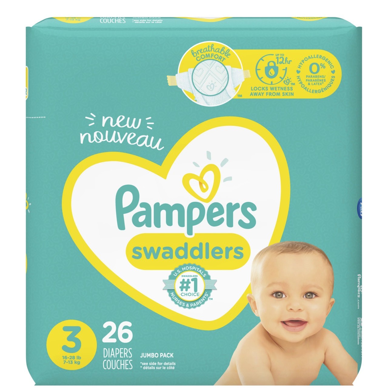 PAMPERS SWADDLERS #3 26s