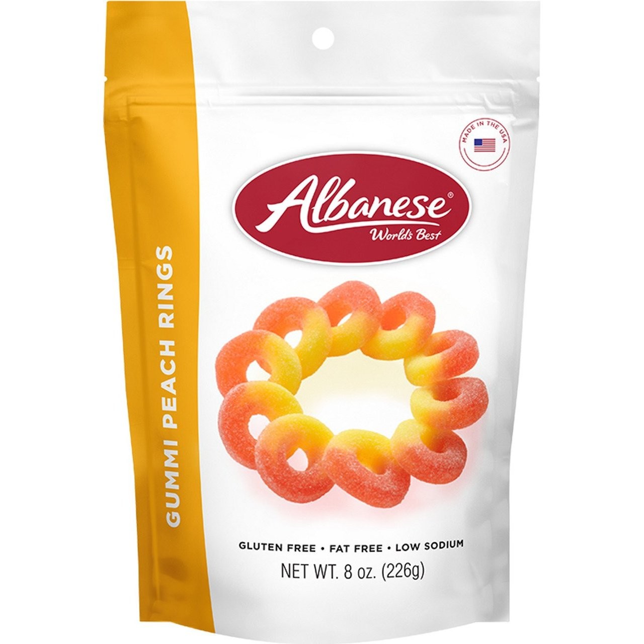 ALBANESE GUMMI PEACH RINGS 226g