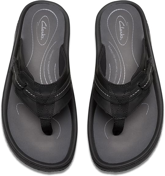 Clarks Mens Wesley Sun : Black Leather