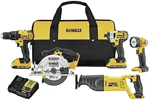 DEWALT 20V MAX* Cordless Drill Combo Kit, 5-Tool (DCK520D2)