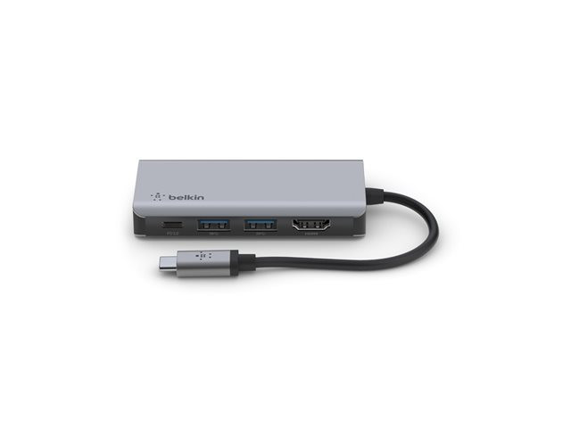 Belkin CONNECT 4-in-1 - Multiport hub adapter - USB-C