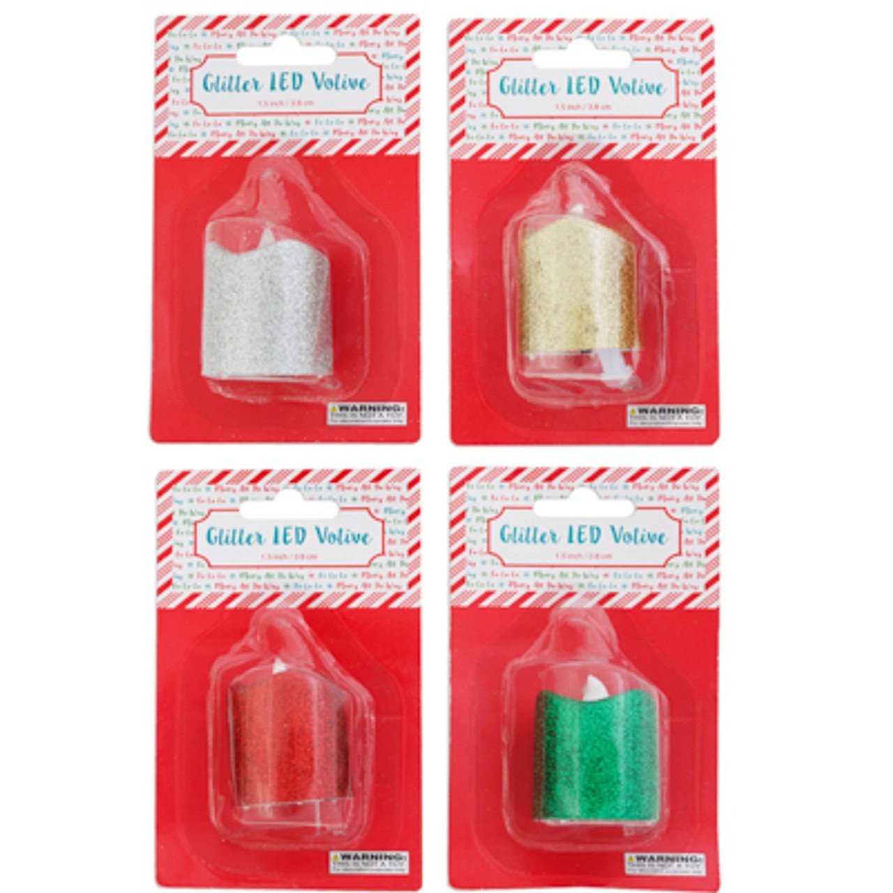 REGENT XMAS LED VOTIVE LIGHT GLITTER 1ct