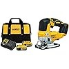 DEWALT 20V MAX Battery Starter Kit with 2 Batteries, 5.0Ah (DCB205-2CK) 20V MAX XR Jig Saw, Tool Only (DCS334B)