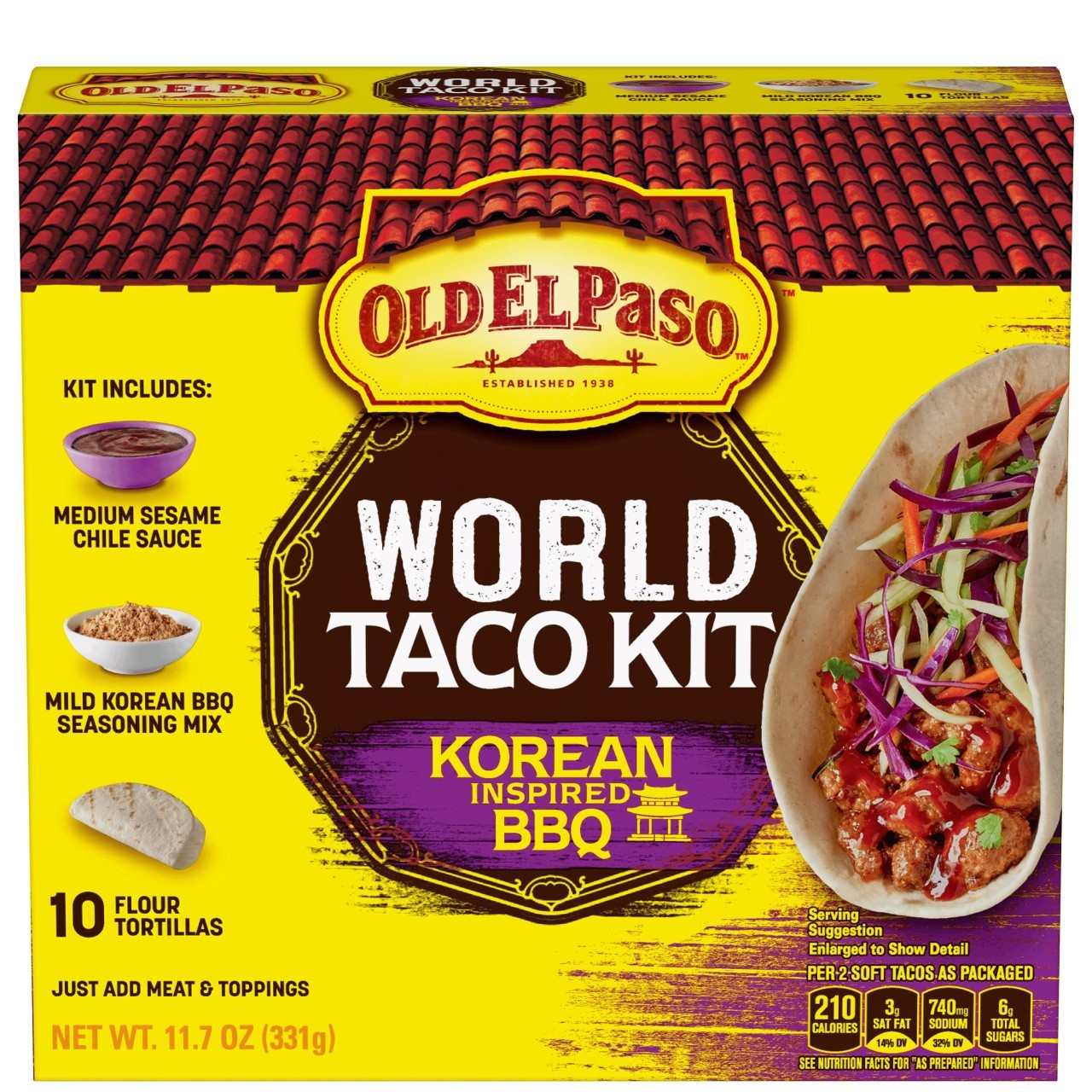 OLD EL PASO TACO KIT KOREAN BBQ 332g