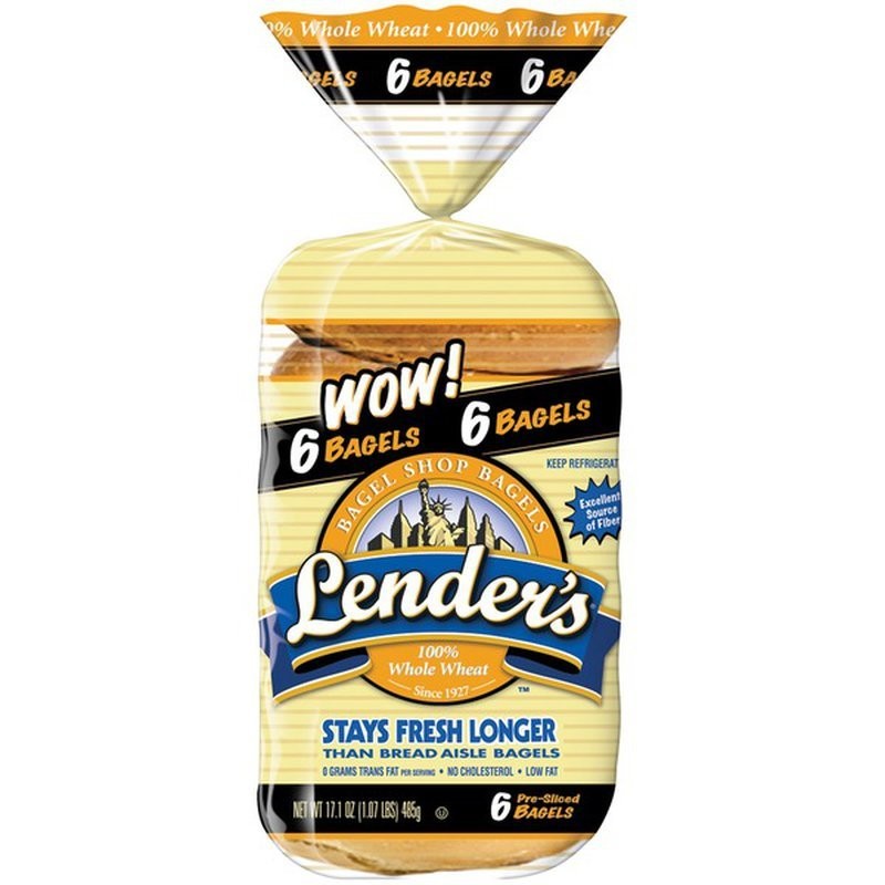 LENDERS BAGELS WHOLE WHEAT 340g