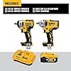 DEWALT 20V MAX Impact Wrench, Cordless 2-Tool Combo Kit, 1/2-Inch Mid-Range and 3/8-inch Compact with 5ah Battery and Charger (DCK205P1)