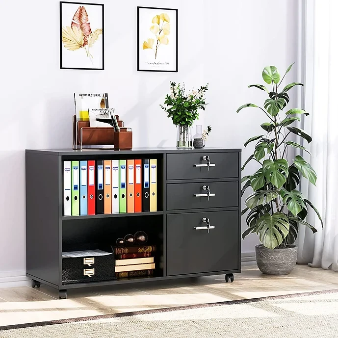 DEVAISE 3-Drawer Mobile File Cabinet with Lock