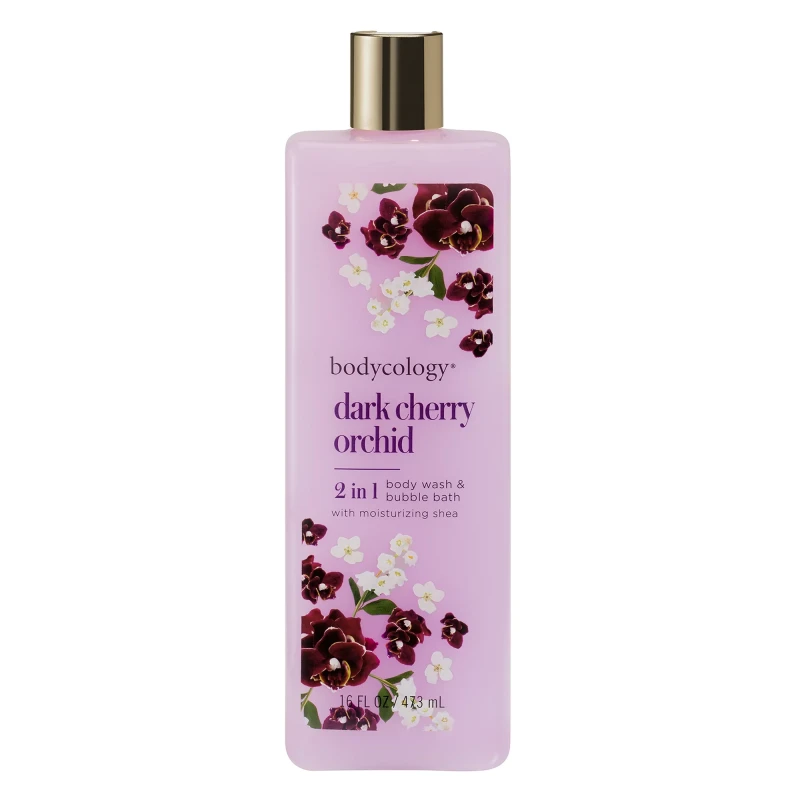 Bodycology Dark Cherry Orchid, 2in1 Body Wash and Bubble Bath, 16oz