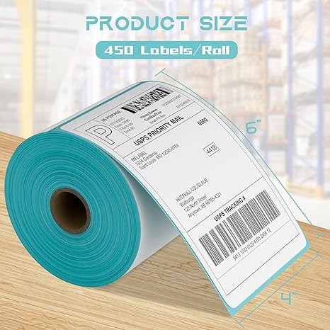 MFLABEL Direct Thermal Shipping Labels 4x6 Thermal Labels Commercial Grade 4x6 Labels for Thermal Printer 4 Rolls (250 Labels/Rolls)