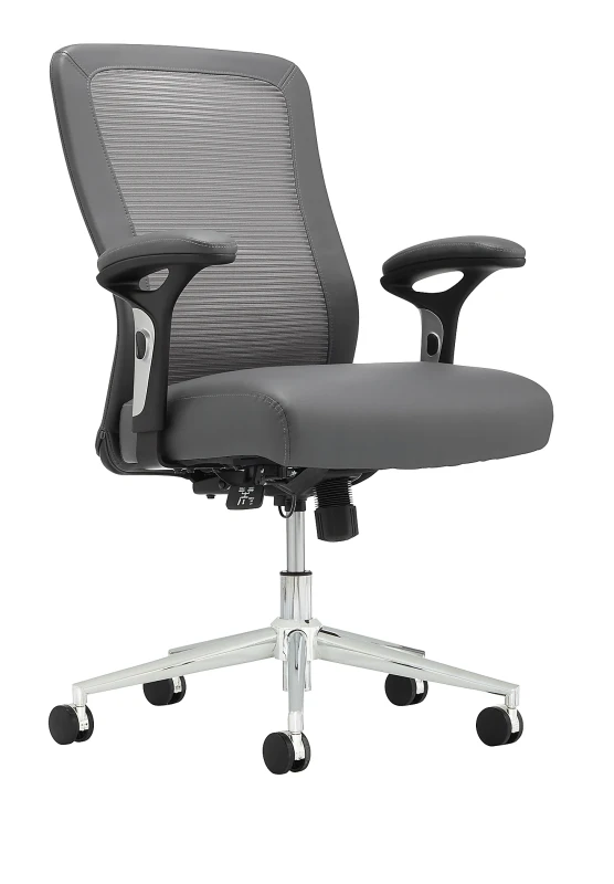 Realspace® Cassia Mesh Mid-Back Manager's Chair, Gray/Silver