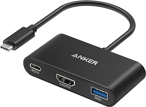 Anker USB C Hub, PowerExpand 3-in-1 USB C Hub, with 4K HDMI, 100W Power Delivery, USB 3.0 Data Port, for iPad Pro, MacBook Pro, MacBook Air, XPS, Note 20, Spectre, and More (Black)