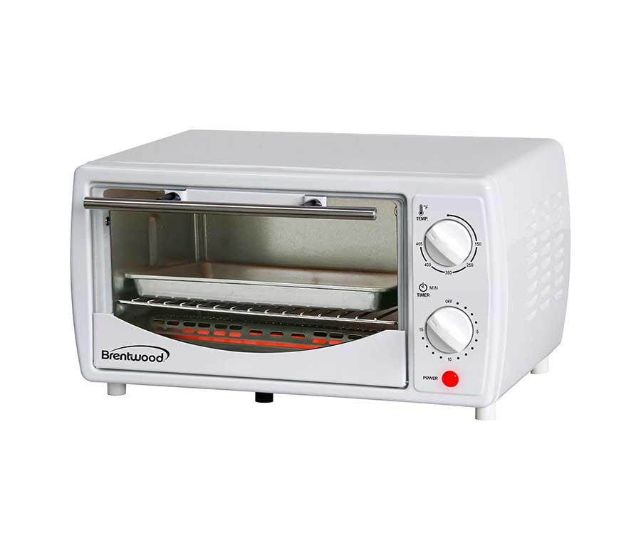 Brentwood TS-345W Stainless Steel 4 Slice Toaster Oven, White