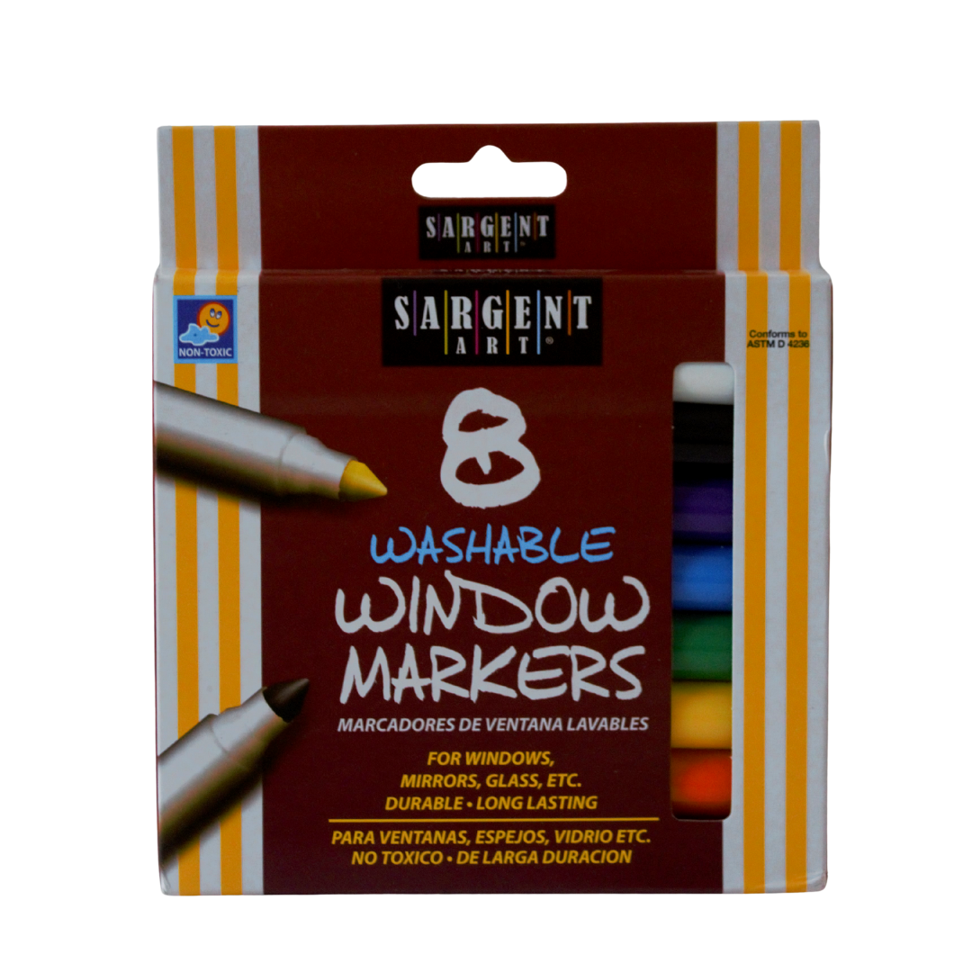 Sargent Art 22-1567 8-Count Washable Window Markers by Sargent Art
