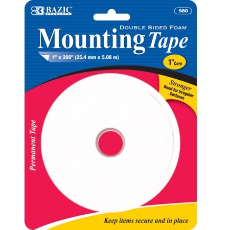 Bazic 1" X 200" Double Sided Foam Mounting Tape