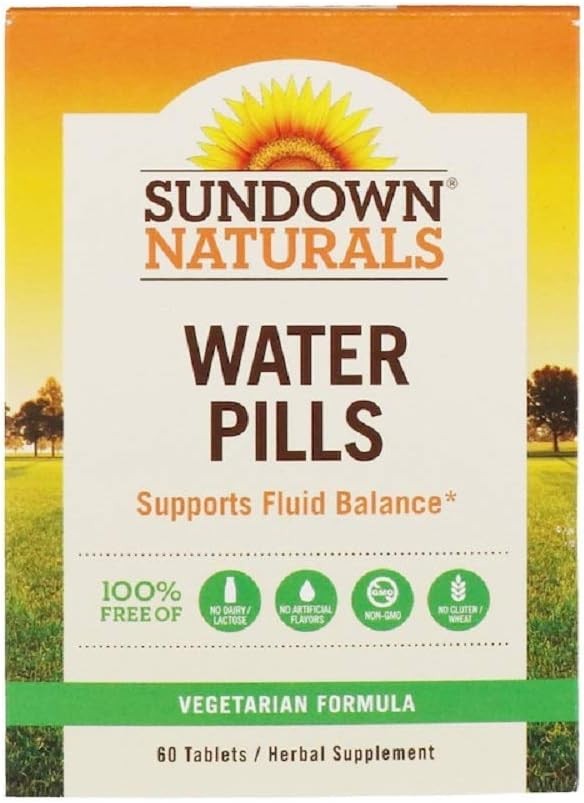 Sundown Naturals Herbal Supplement Natural Water Pills, 60 Ct