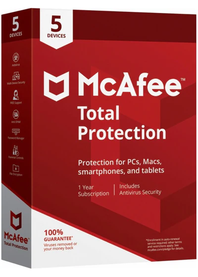 McAfee Total Protection 2023 - 5 Devices 1 Year Key