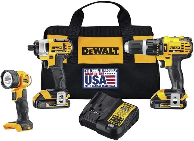 DEWALT 20V MAX* Cordless Drill Combo Kit, Compact, 3-Tool (DCK384C2)