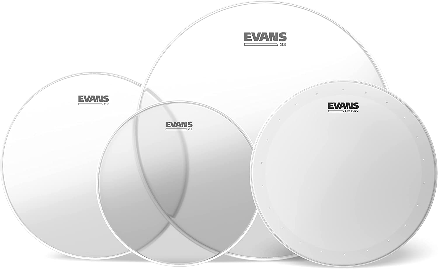 Evans G2 Clear Standard Tom Pack - 12"/13"/16" + 14" HD Dry Snare Drumhead