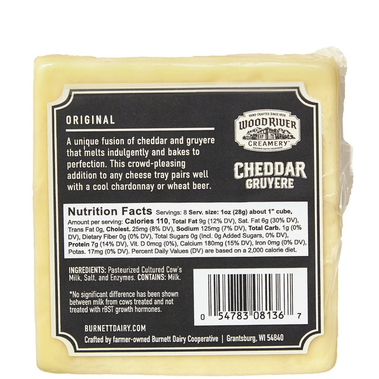 WOOD RIVER GRUYERE ORIG CHEDDAR 8oz