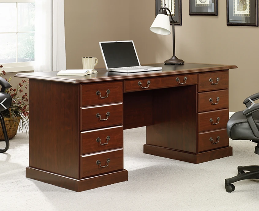 Sauder Heritage Hill Double-Pedestal Desk, 64 3/4'W, Classic Cherry