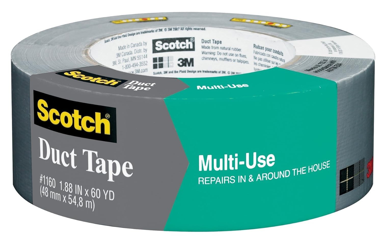 Scotch 3M Multi-Use Duct Tape, 1.88”X60 Yd