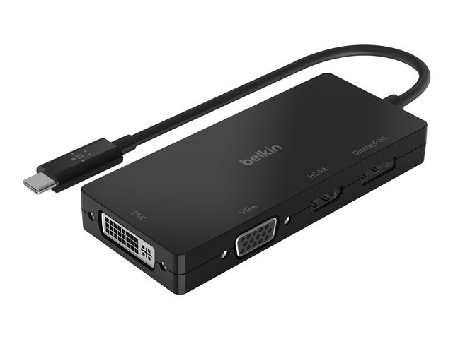 Belkin - Video adapter - 24 pin USB-C male to HD-15 (VGA), DVI-I, HDMI, DisplayPort female