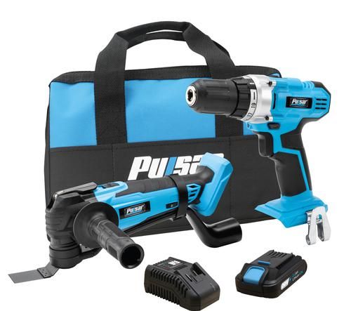 Pulsar 20V Cordless Drill and Multi-Tool Combo with Tool Bag