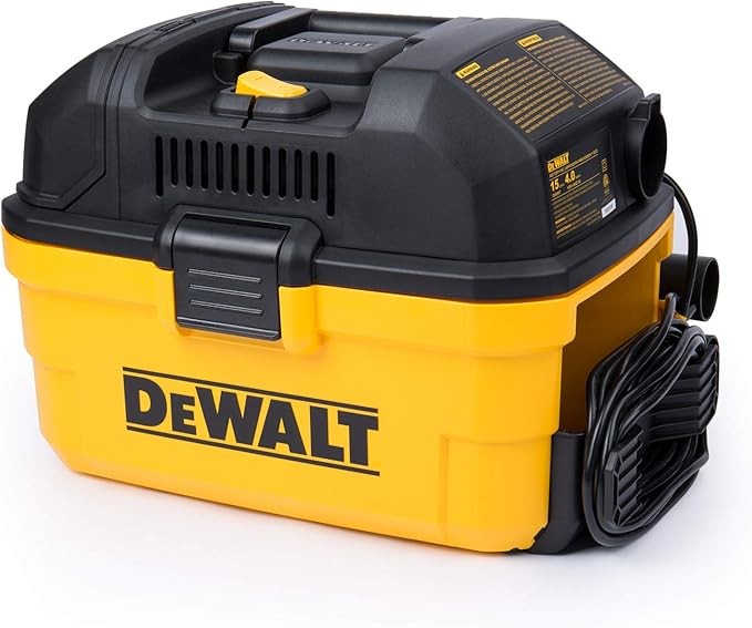 DEWALT DXV04T Portable 4 Gallon Wet/Dry Vacuum, Yellow