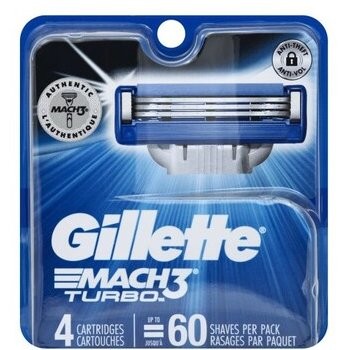 GILLETTE MACH 3 TURBO CARTRIDGES 4s