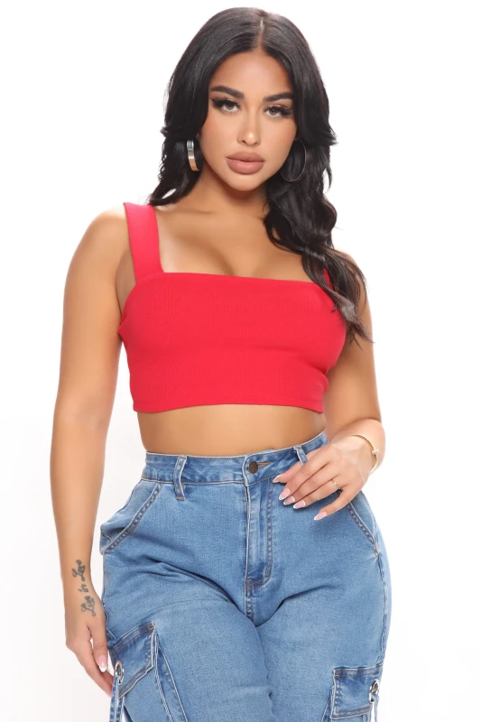 Hailey Crop Tank - Red