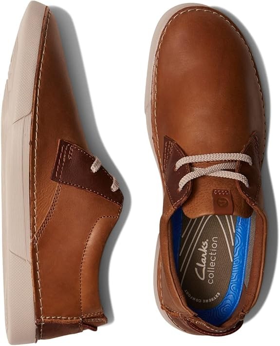 Clarks Mens Gereld Low : Tan Leather