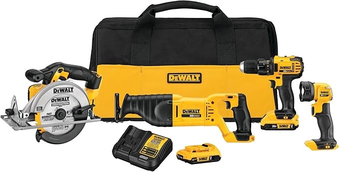 DEWALT 20V MAX Power Tool Combo Kit, 4-Tool Cordless Power Tool Set with 2 Batteries and Charger (DCK423D2)