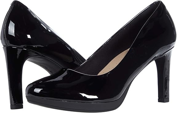 Clarks Women's Ambyr Joy Pump (Black Patent Synthetic)