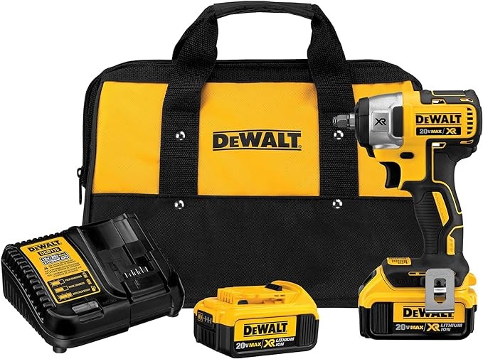 DEWALT 20V MAX* XR Cordless Impact Wrench Kit, 3/8-Inch (DCF890M2)