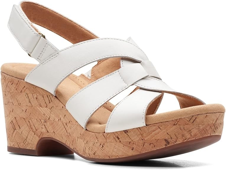 Clarks Womens Giselle Beach  : White Leather