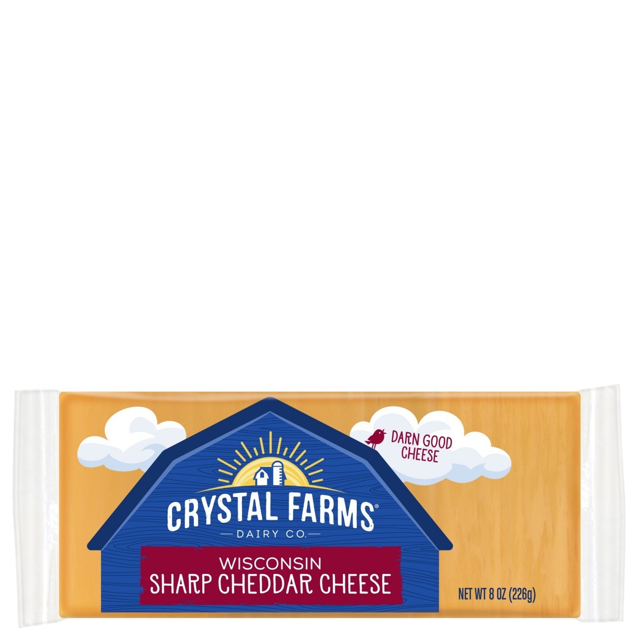 CRYSTAL FARMS CHEDDAR SHARP BLK 8oz