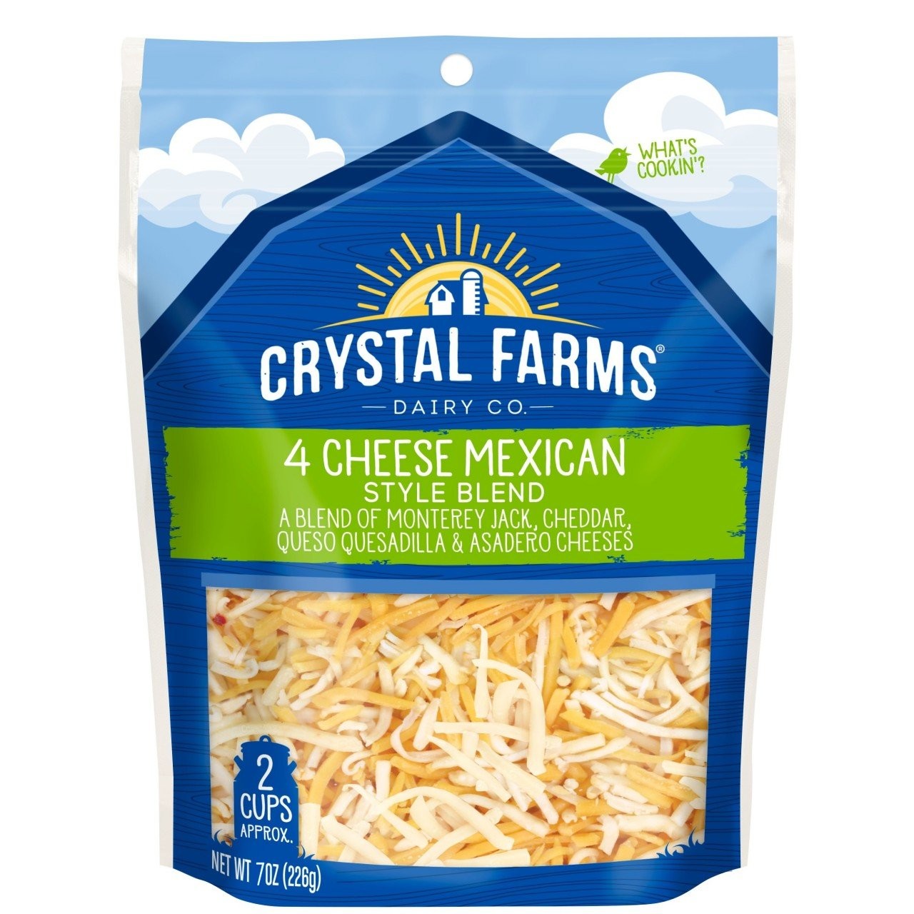 CRYSTAL FARMS MEXICAN 4 CHEESE SHRED 7oz