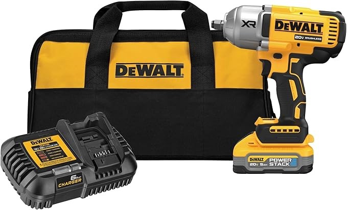 DEWALT 20V MAX* XR Cordless Impact Wrench, Brushless, .5-in. High Torque with 5.0Ah Battery (DCF900H1)