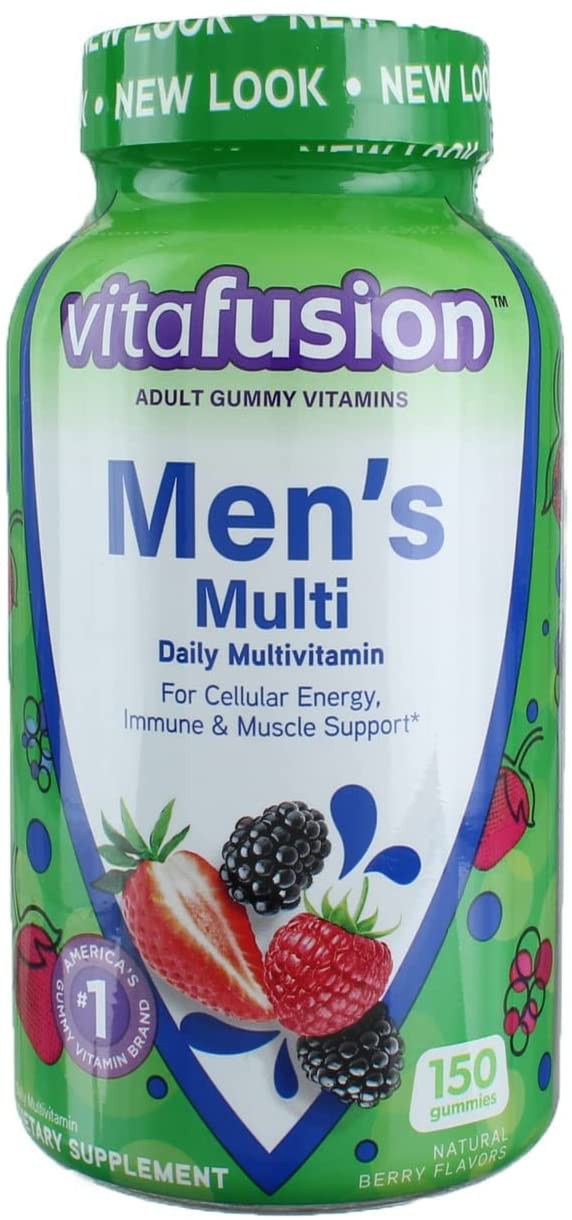 Vitafusion Men's Complete Multivitamin Gummies Natural Berry Flavors - 150 ct