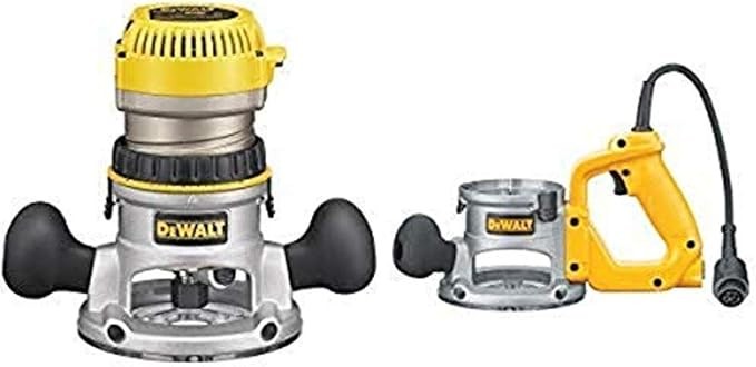 DEWALT DW618K 2-1/4 HP Electronic Variable Speed Fixed Base Router with So Start Kit with DW6183 D-Handle Base for DW616/618 Routers