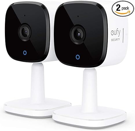 eufy Security Indoor Cam C120 2-Cam Kit | 2K Security Indoor Camera | Plug-in Camera with Wi-Fi | Human and Pet AI | Works with Voice Assistants | Night Vision | Two-Way Audio | HomeBase 3 Compatible